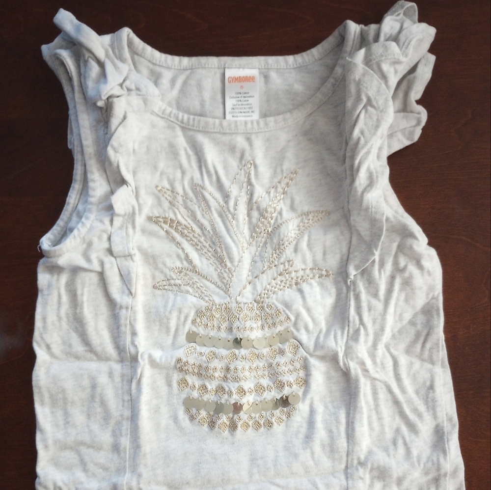 🍓🩳🍰 Gymboree Oatmeal Pineapple Tank Top